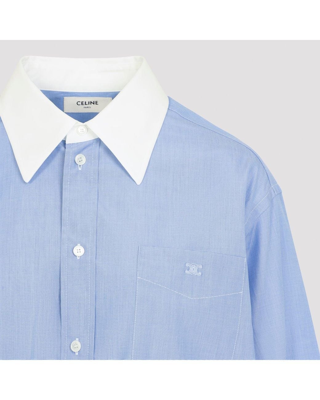 Céline Blue Cropped Shirt