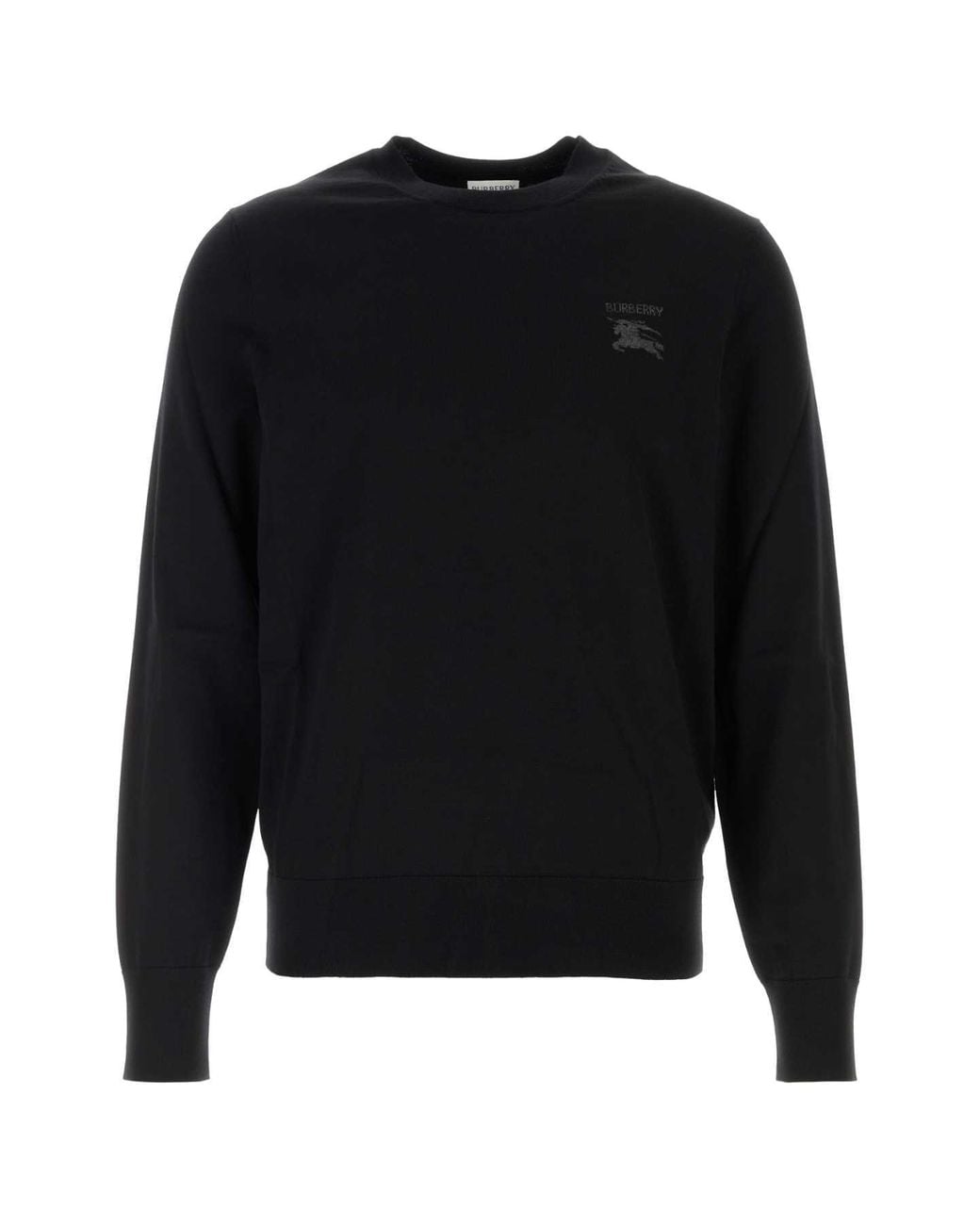 Burberry Black Logo Crew Neck Sweater for men