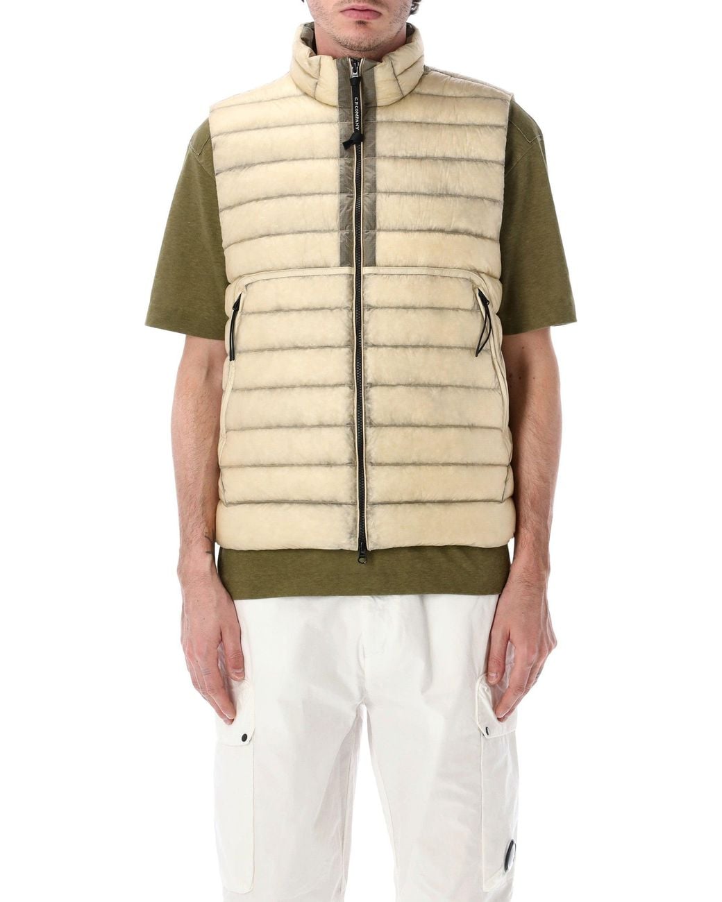 C P Company Natural C.P.Company D.D. Shell Down Lens Gilet for men
