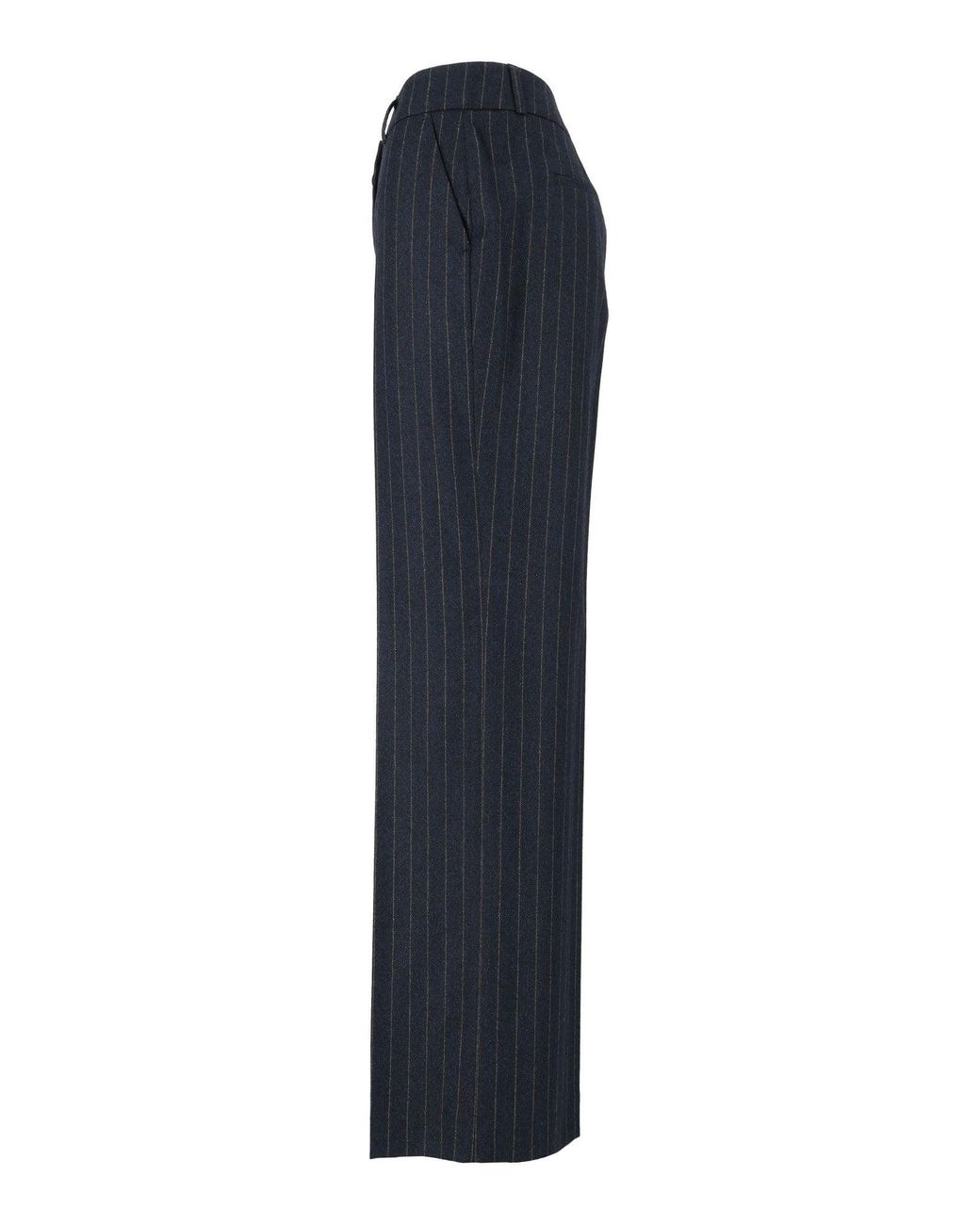 Peserico Blue Virgin Wool-Blend Pinstripe Straight-Leg Pants