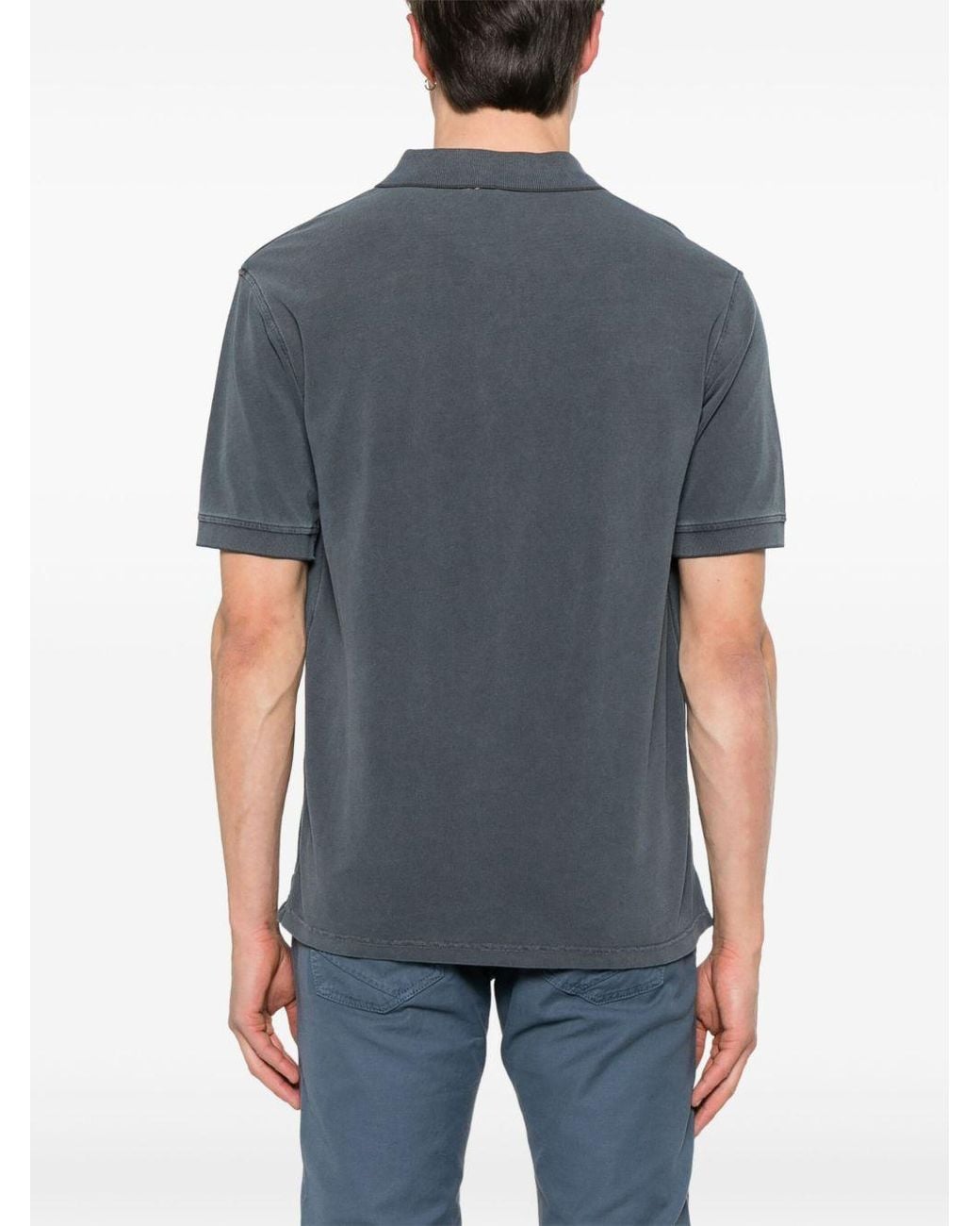 Herno Blue Logo Cotton Polo Shirt for men