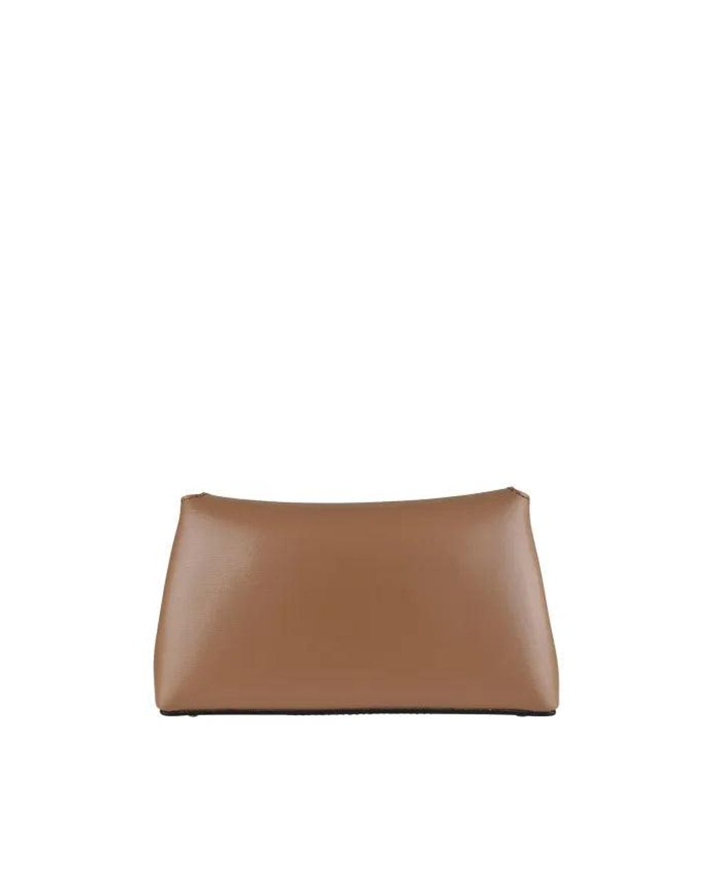 Totême Brown Mini T-Lock Clutch