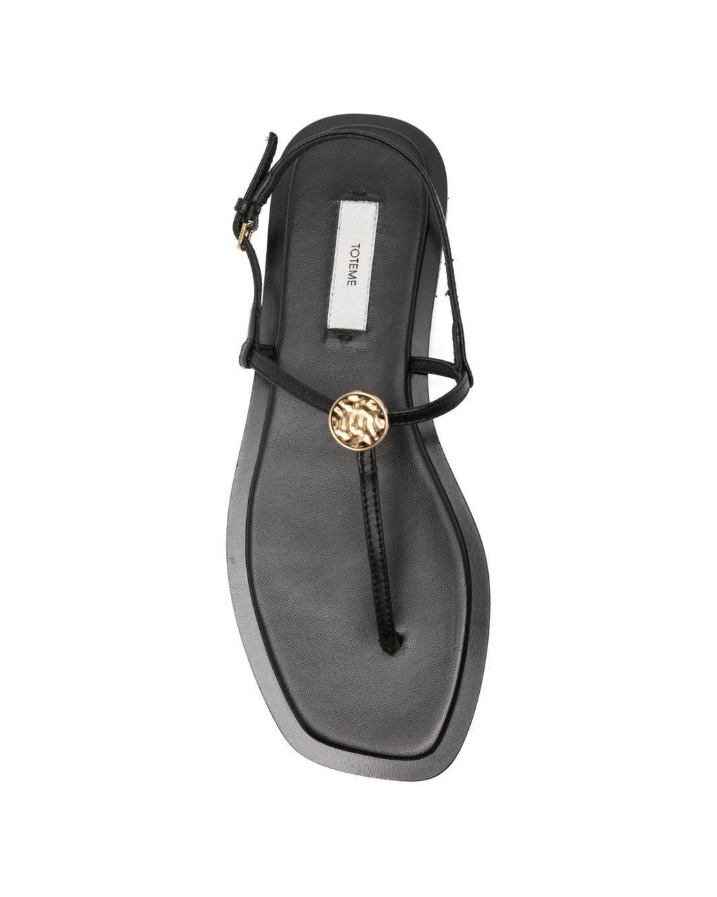 Totême  White T-Strap Leather Sandals