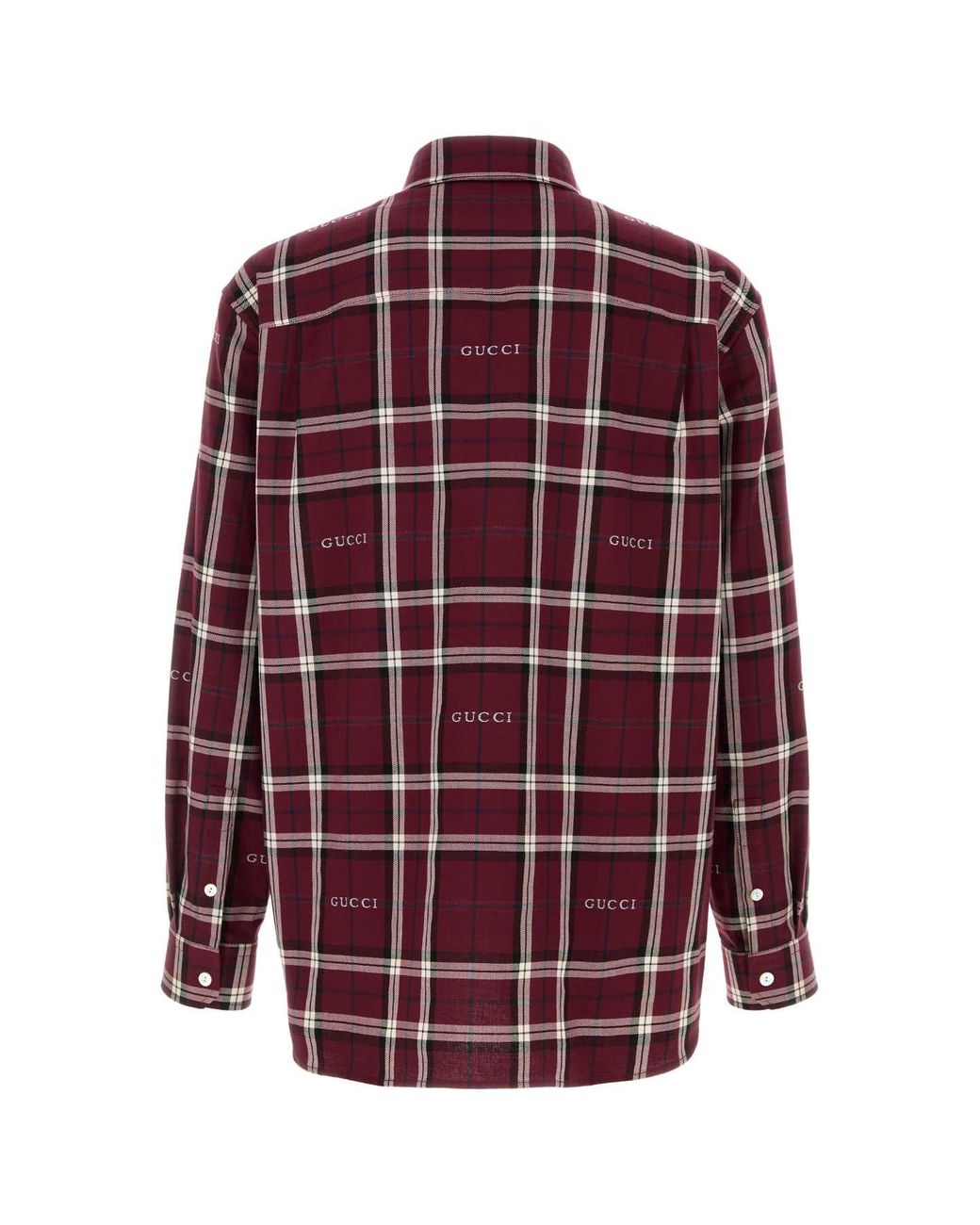 Gucci Red Checked Cotton Shirt for men