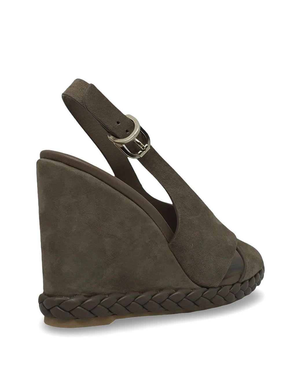 Castaner Brown Braided Wedge-Heel Sandals