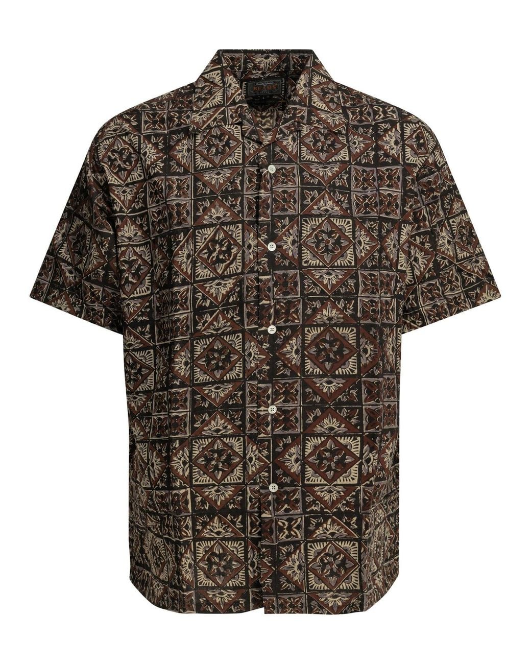 Beams Plus Black "Block Print" Casual Shirt