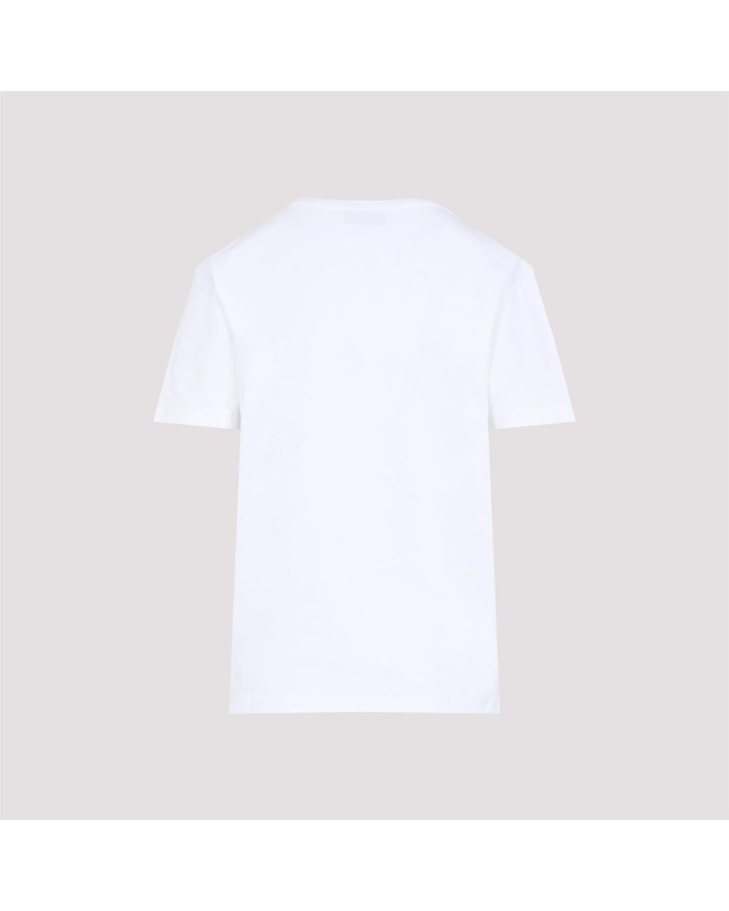 Lanvin White Embroidered Script Logo Cotton T-Shirt