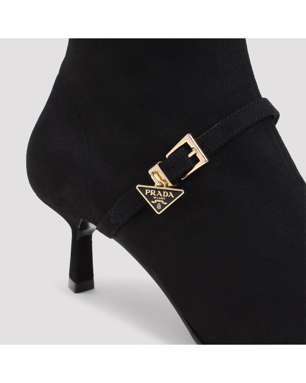 Prada Black Wildlederstiefel