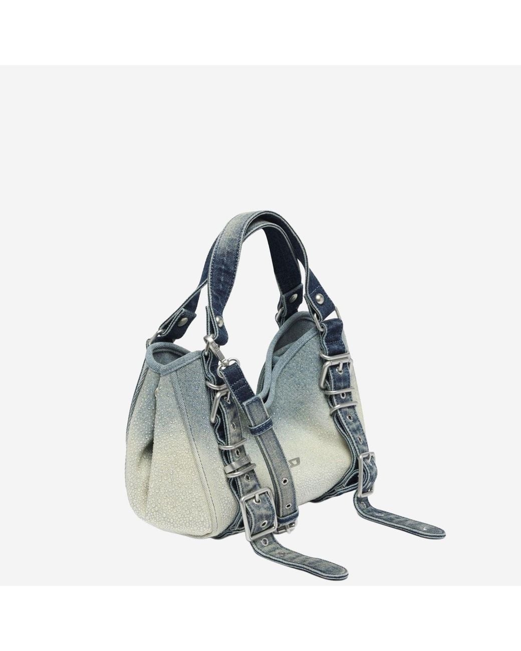DIESEL Blue “D One” Cotton Denim Handbag