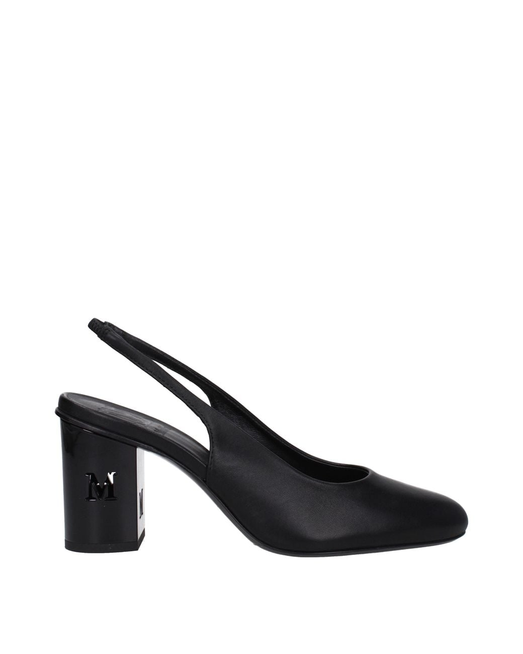 Max Mara Blue Slingback Heels Square Toe Block Heel