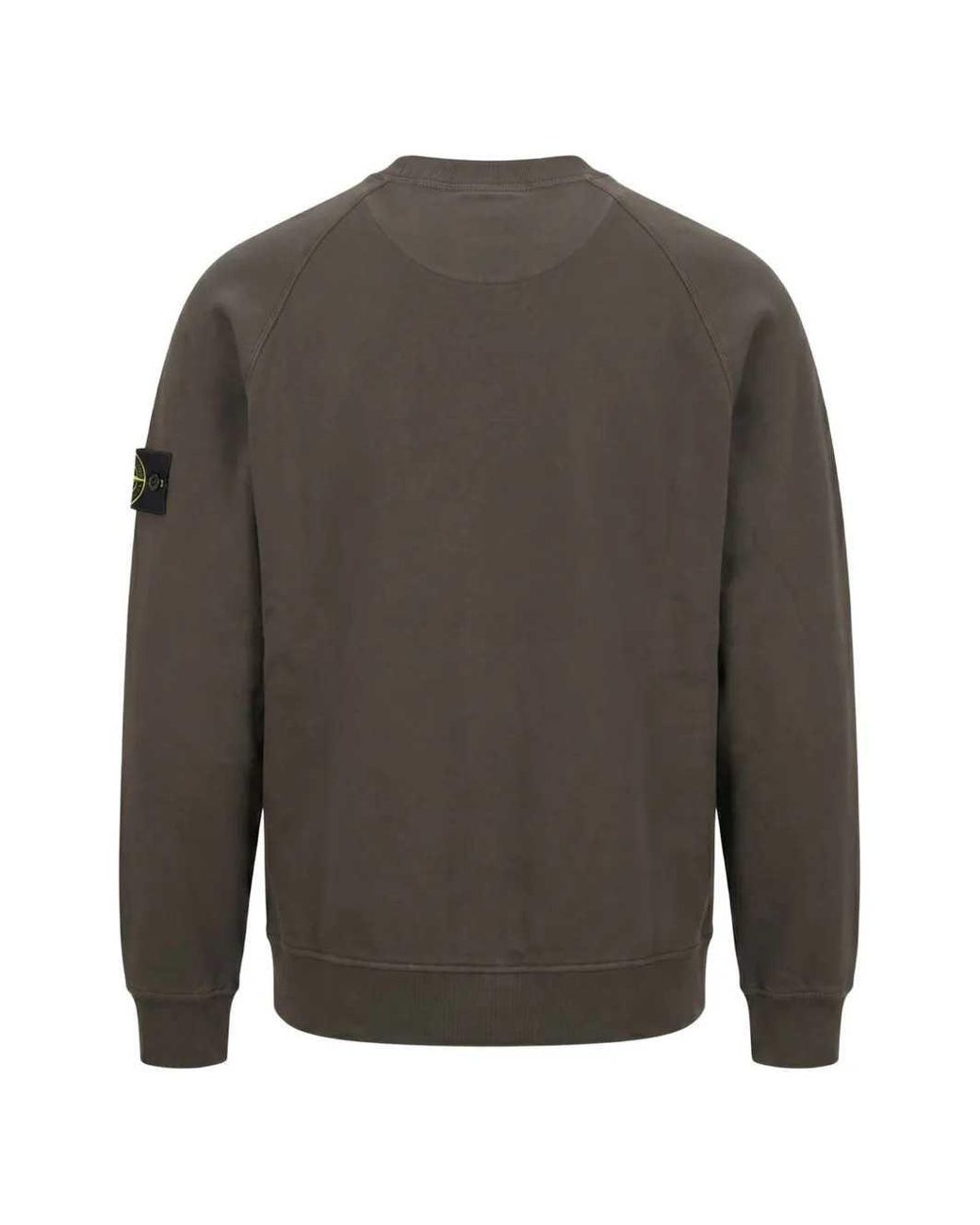 Stone Island White Raglan-Sleeve Sweatshirt for men
