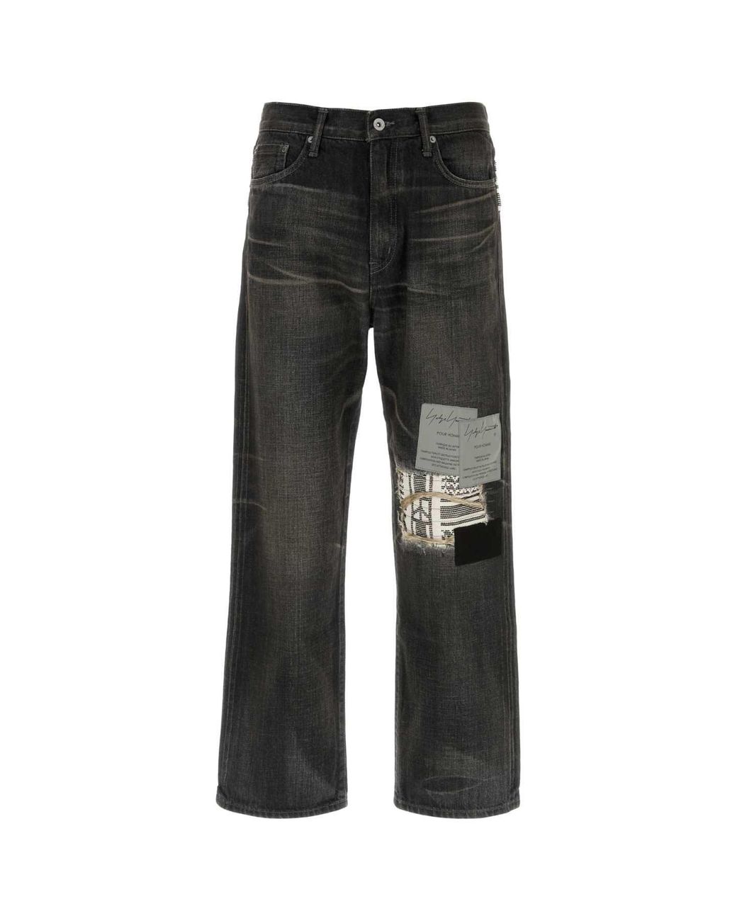 Yohji Yamamoto Black Savege Denim Basic Pants for men
