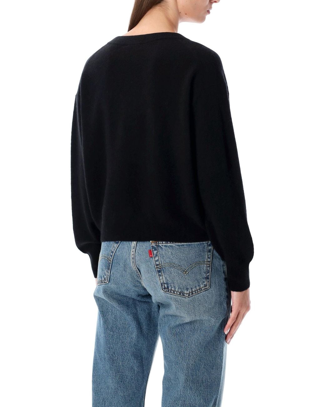 American Vintage Black Raxow Wool V-Neck Sweater