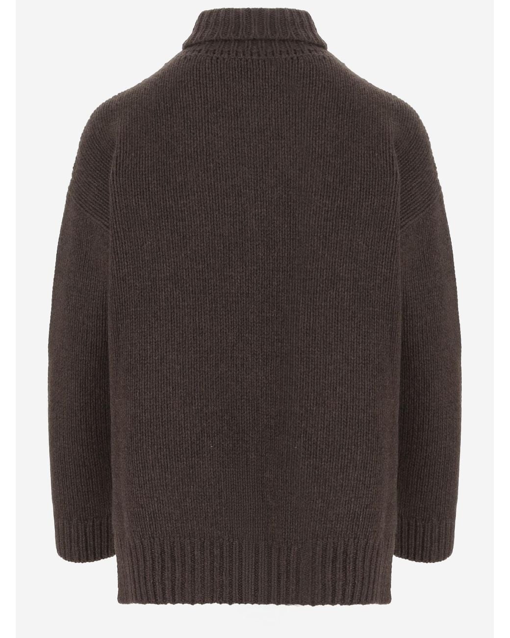 Bruno Manetti Brown Cable-Knit Sweater Virgin Wool