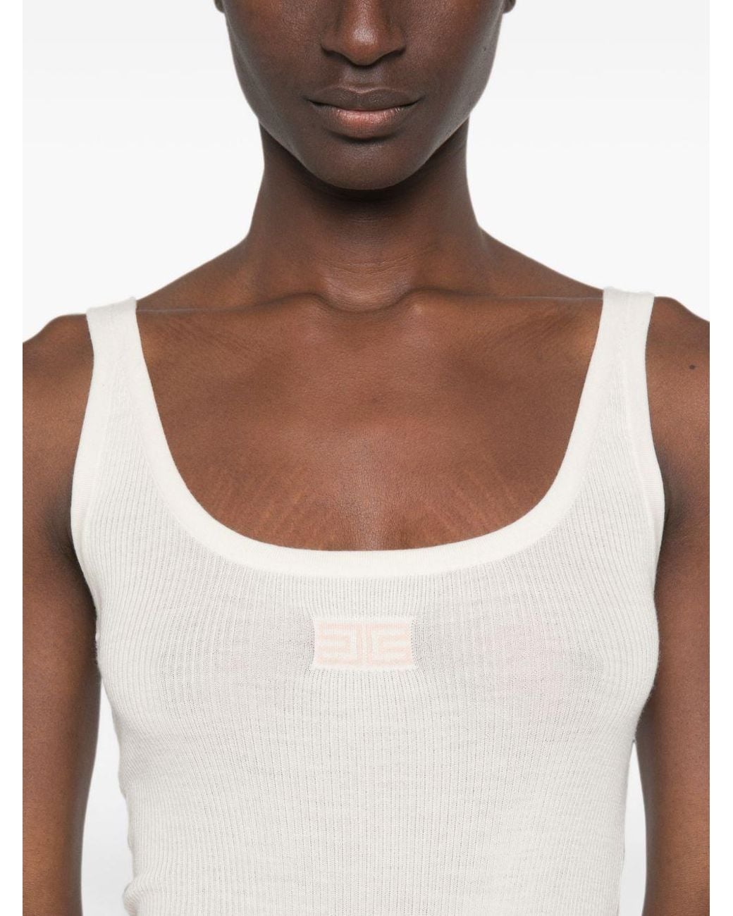 Elisabetta Franchi White Wool Top
