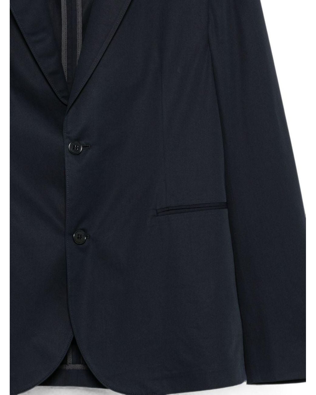 Emporio Armani Blue Cotton Single Breasted Suit