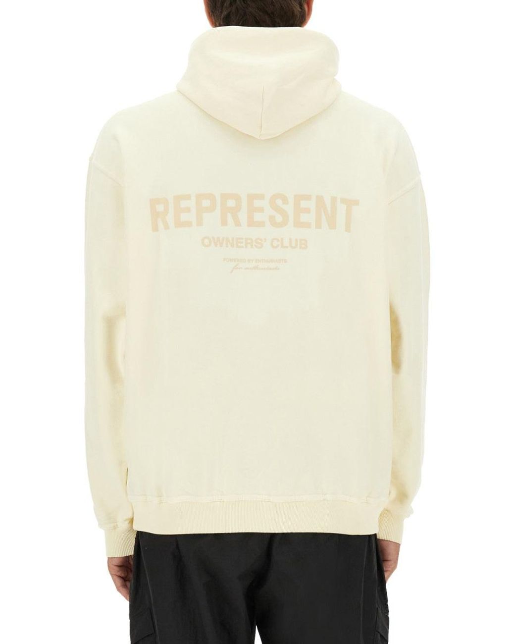 Represent White Relaxed Fit Off- Hoodie for men