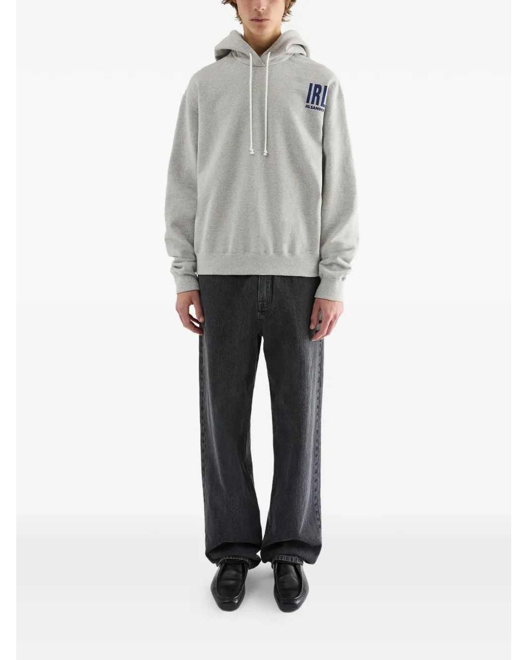 Jil Sander Gray Logo-Print Sweatshirt for men