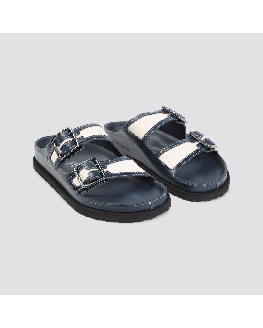 Birkenstock Blue Arizona Canvas Sandals With Natural Cork Footbed for men
