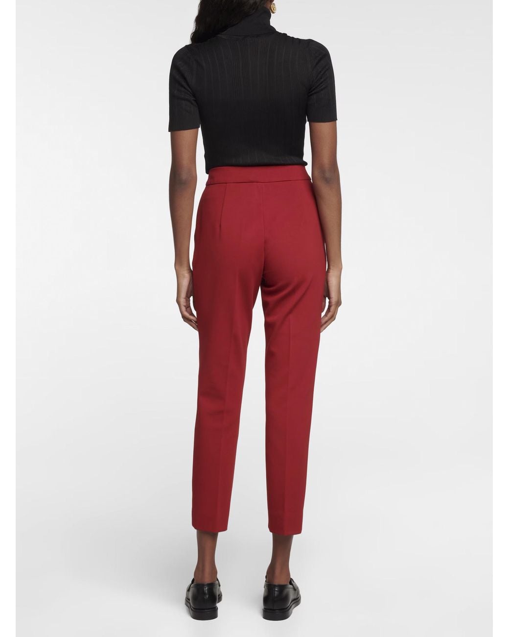 Max Mara Red Pegno Viscose Jersey Trousers