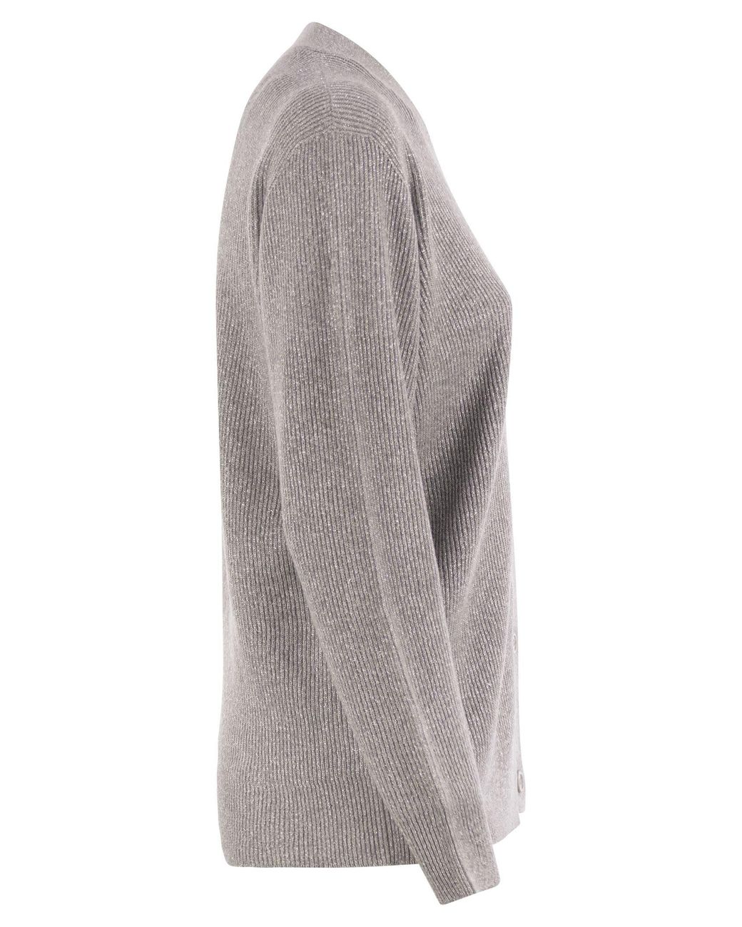 Fabiana Filippi Gray English Ribbed Cardigan