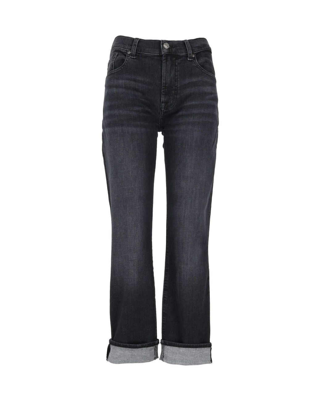 7 For All Mankind Blue Relaxed Skinny Carbon Storm
