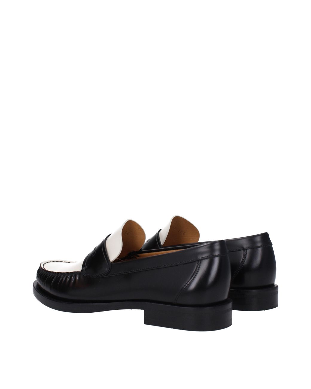 Ferragamo Black Fillmore Loafers/Cream Leather