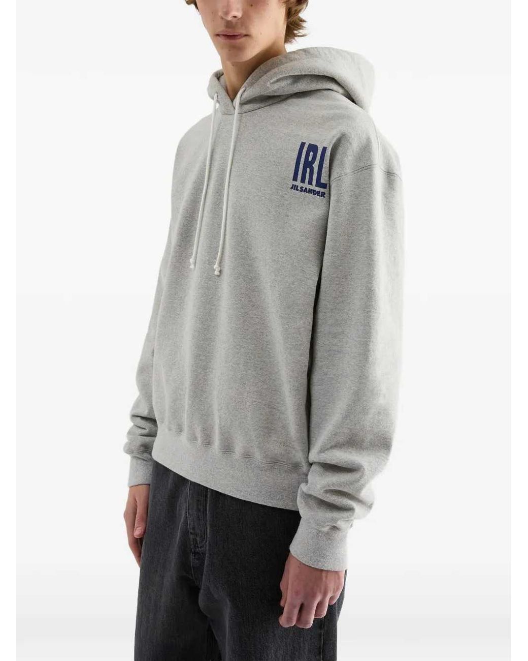 Jil Sander Gray Logo-Print Sweatshirt for men