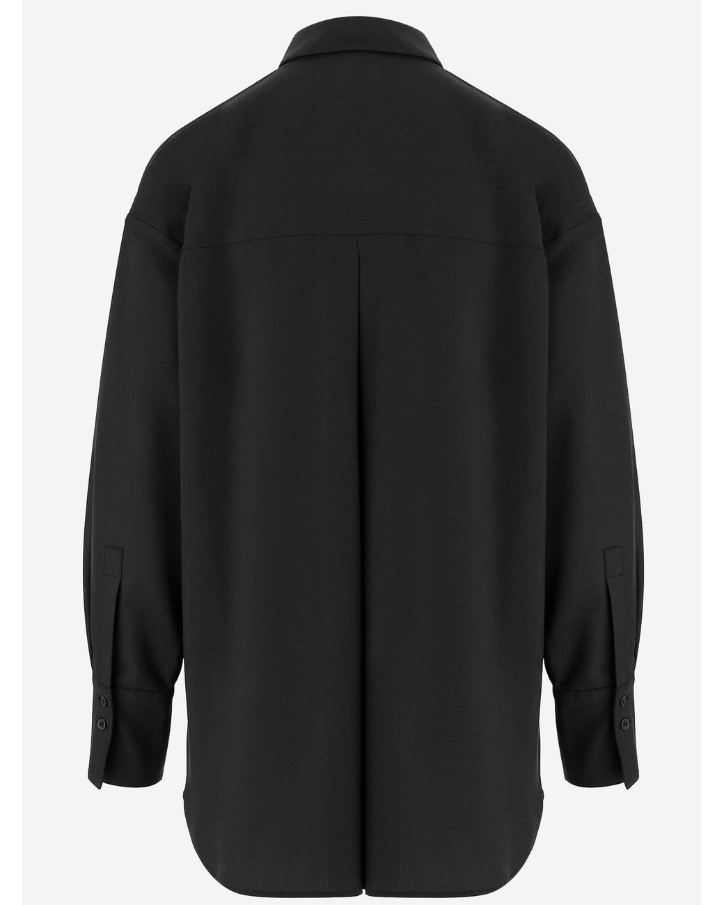 QL2 Donna Black Stretch Wool Blend Shirt