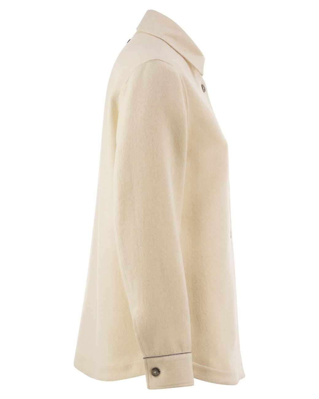 Peserico Natural Virgin Wool Overshirt With Cashmere And Metallic Yarn