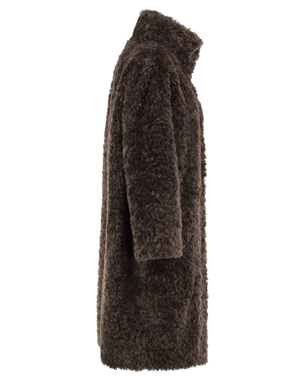 Herno Black Teddy-Effect Coat
