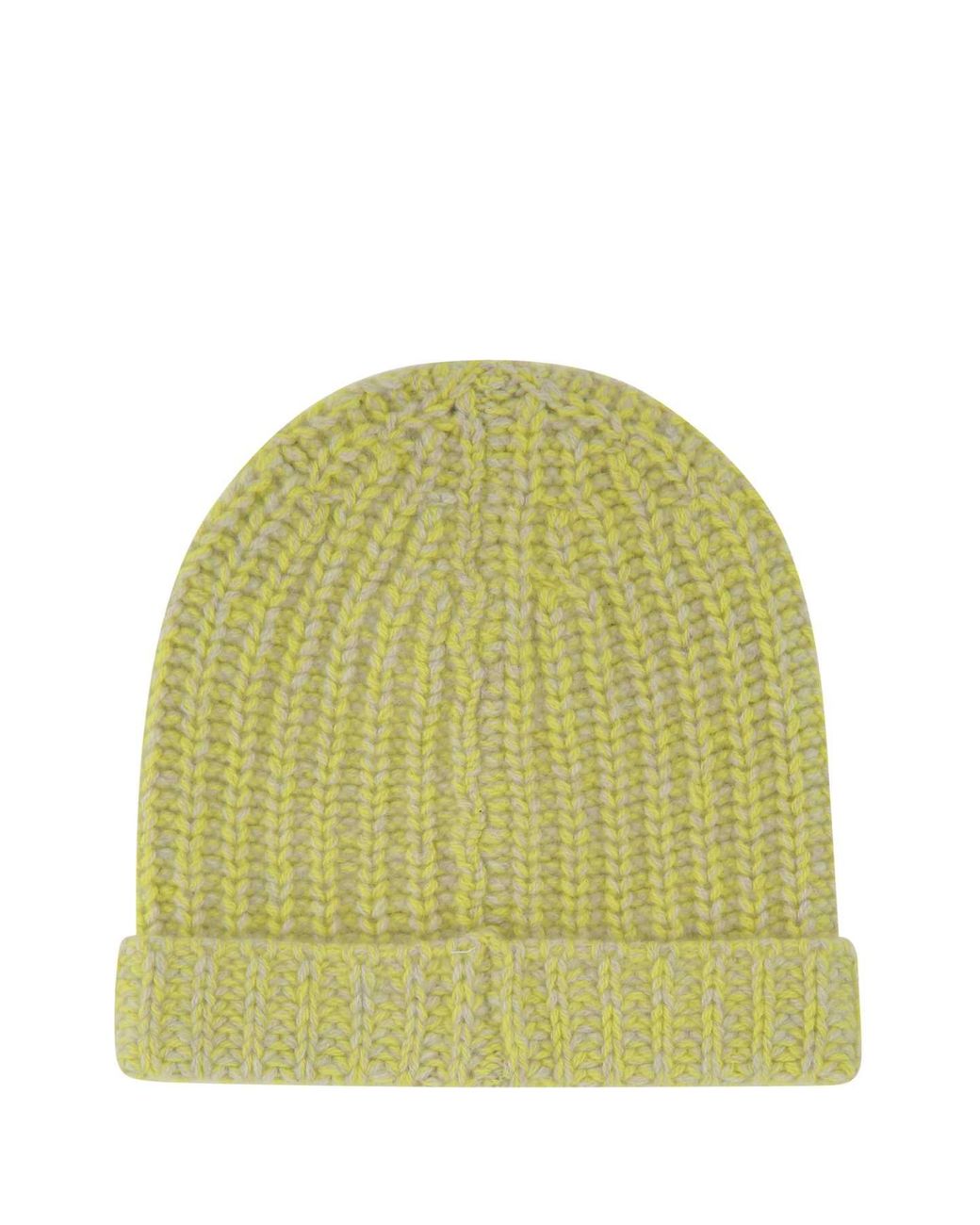 The Elder Statesman Green Two-Tone Cashmere Beanie Hat for men