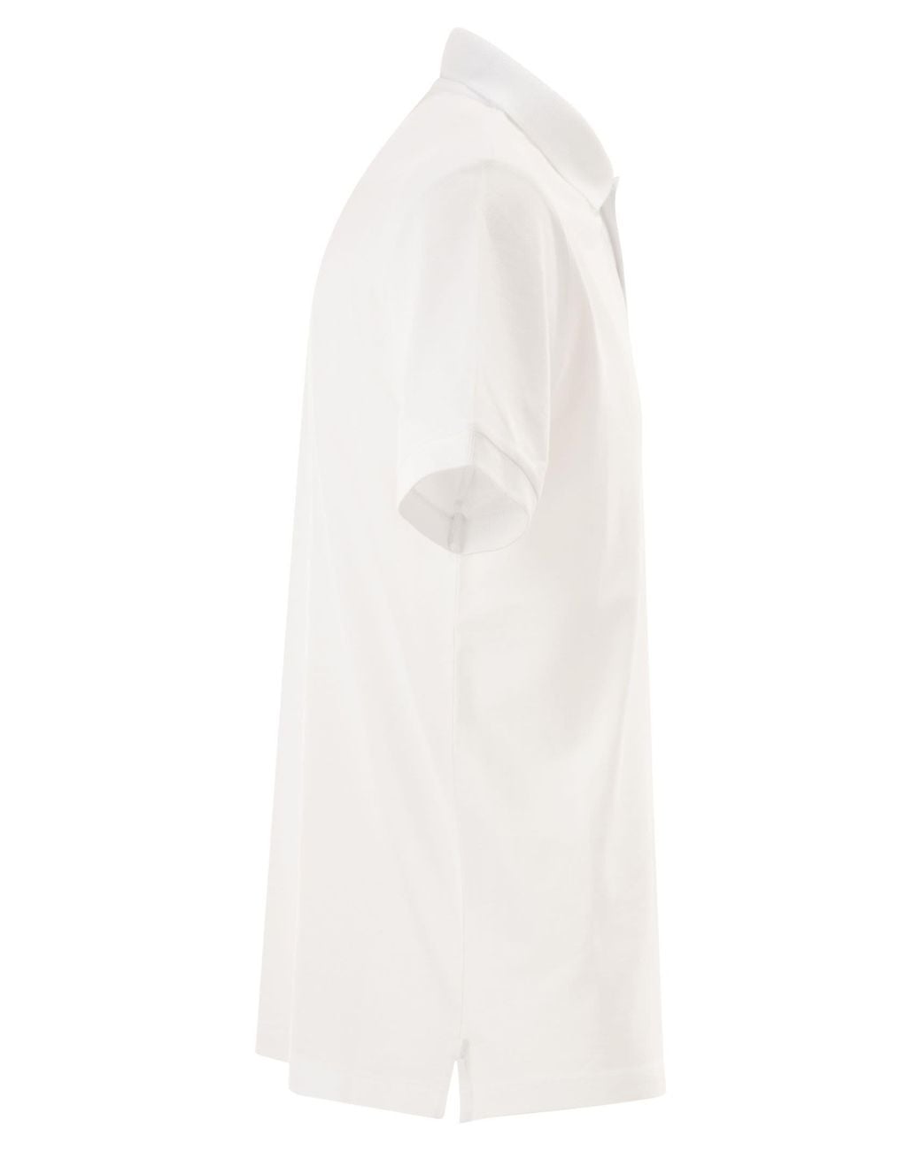Stone Island White Regular Fit Short-Sleeved Polo Shirt With Compass Patch for men