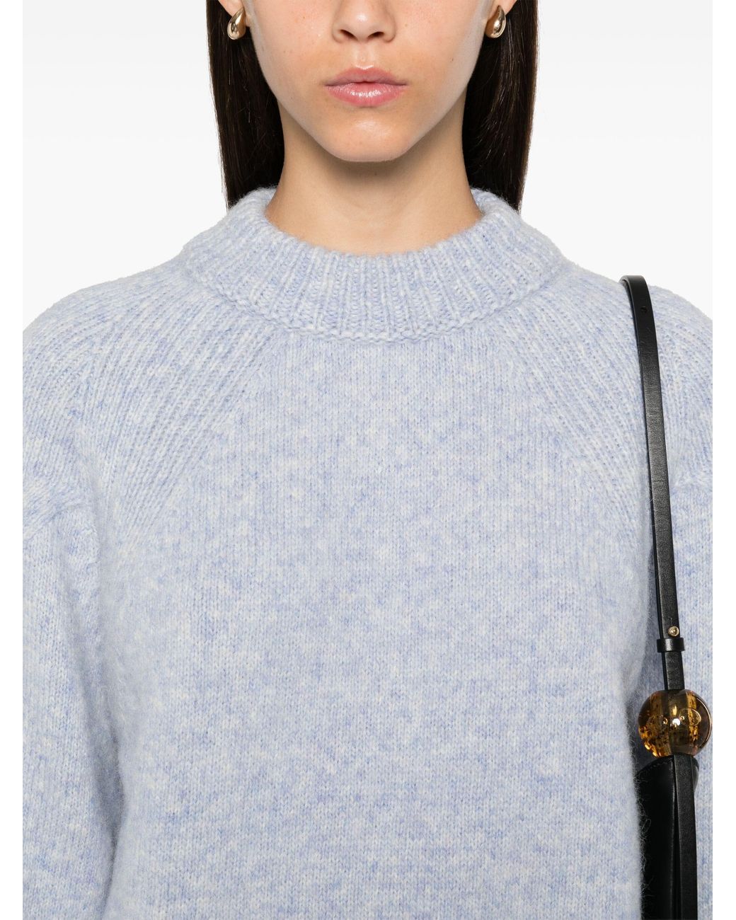 Closed Trui Met Ronde Hals in het White