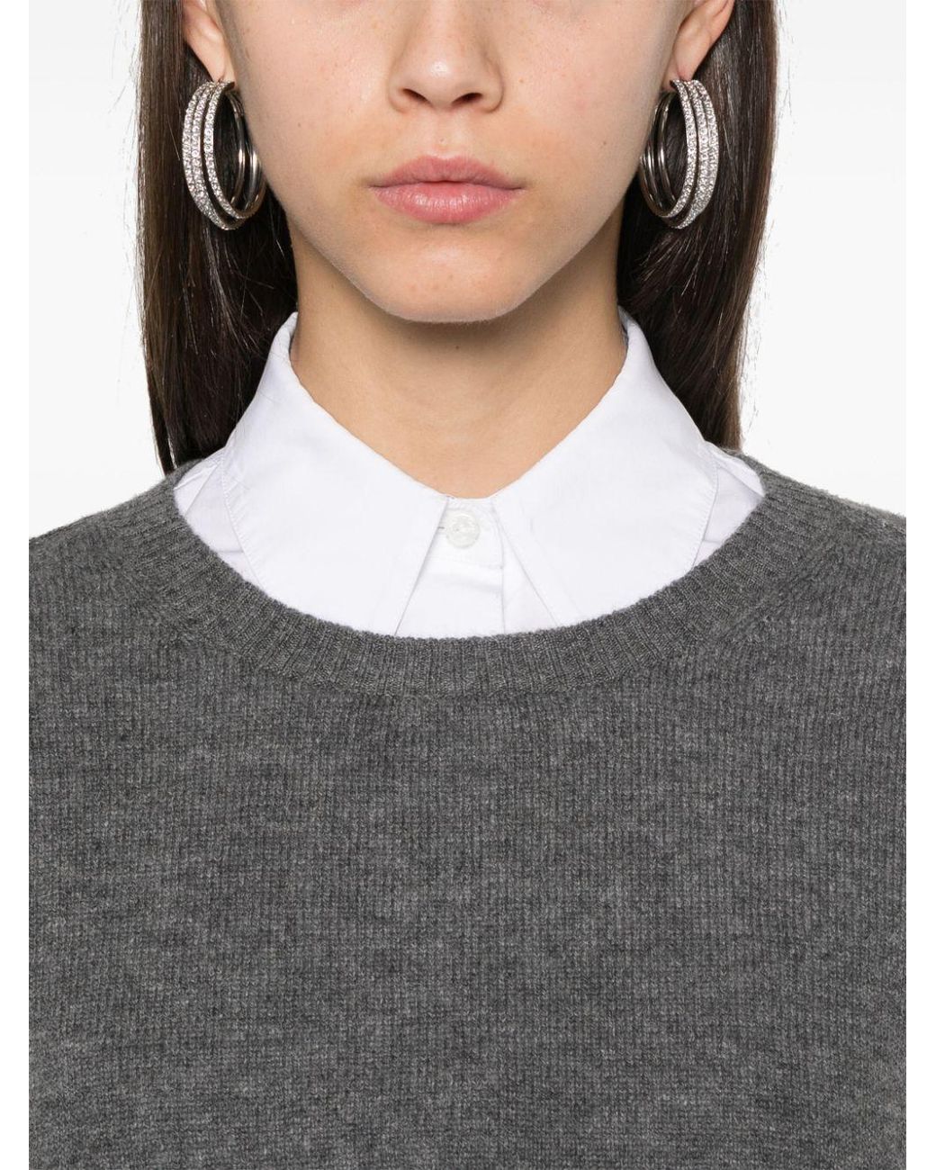 Be You Gray Cashmere Crewneck Sweater