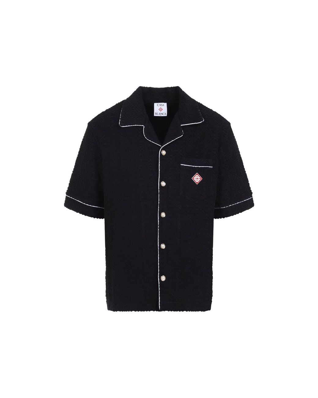 Casablanca Black Towelling Monogram Shirt for men
