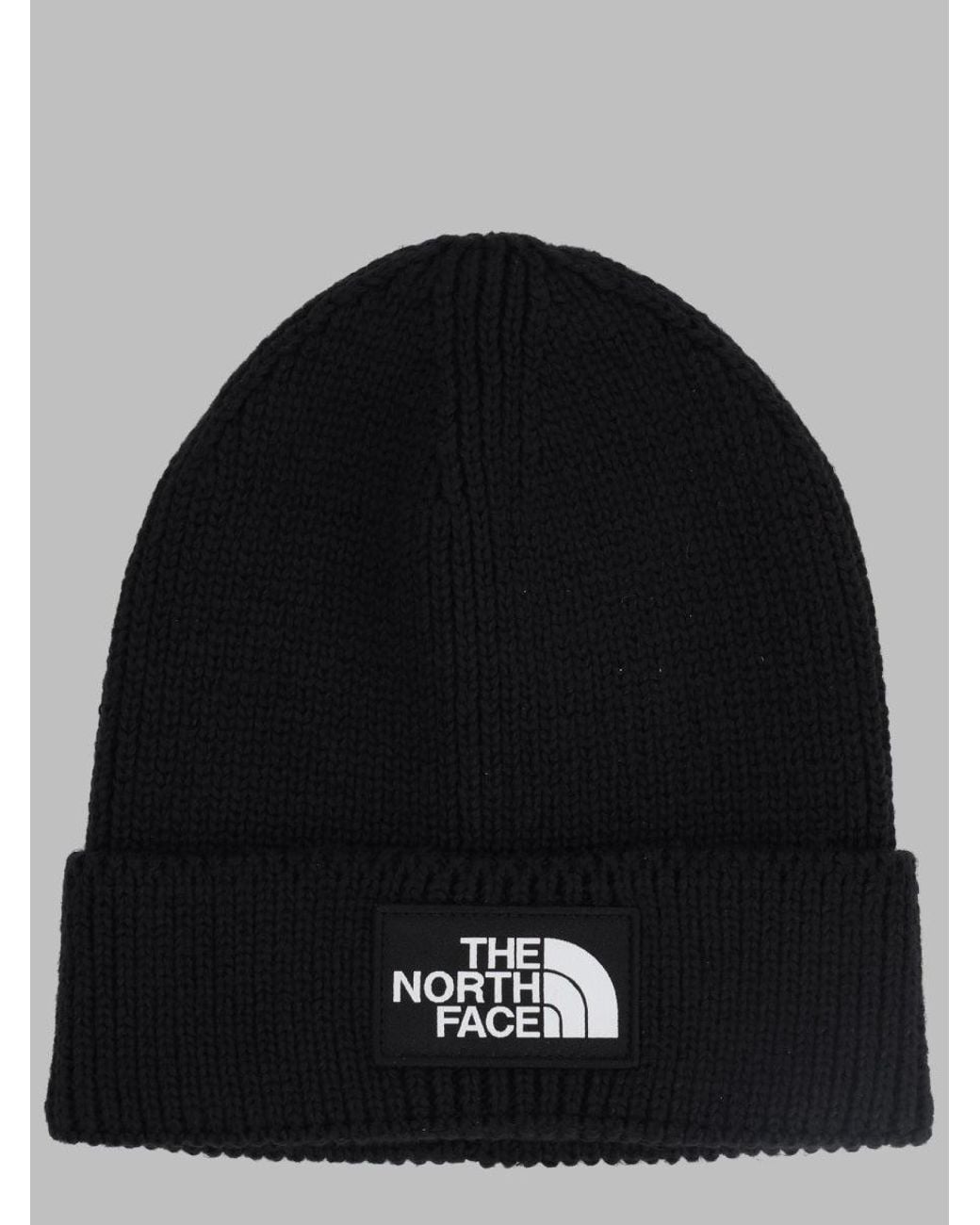 The North Face Black Fold-Over Knit Beanie Hat For