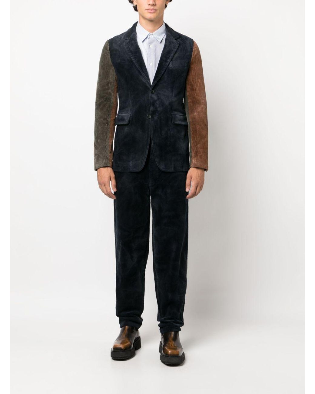 Comme des Garçons Blue Cotton Trousers for men