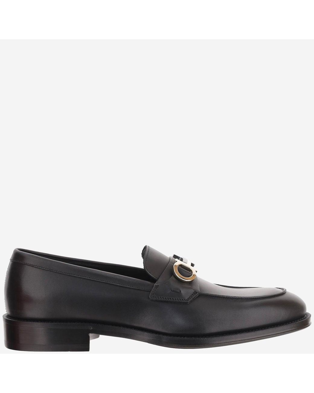 Ferragamo Black Leather Loafers