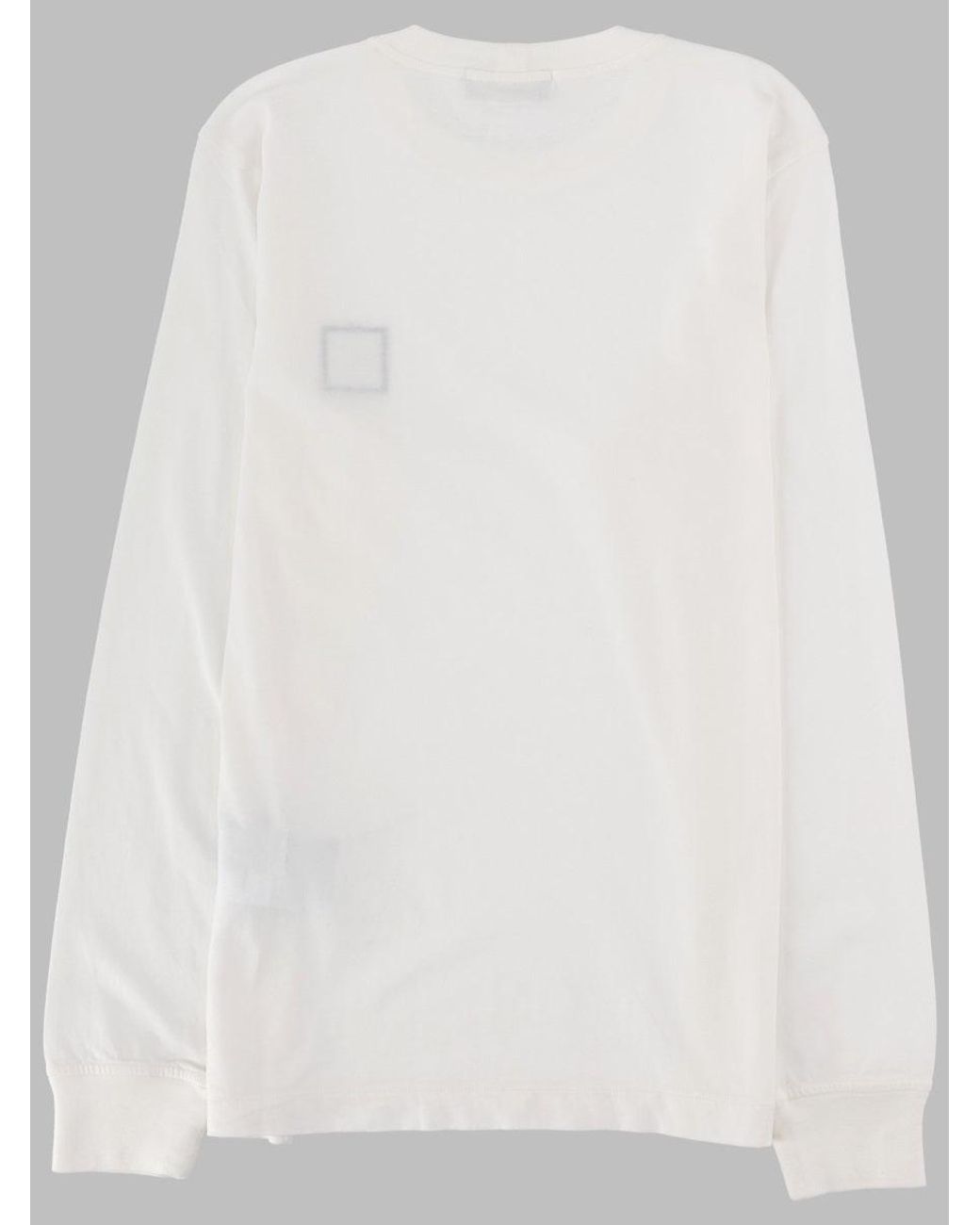 Stone Island White Timeless Long Sleeve Tee For Boys