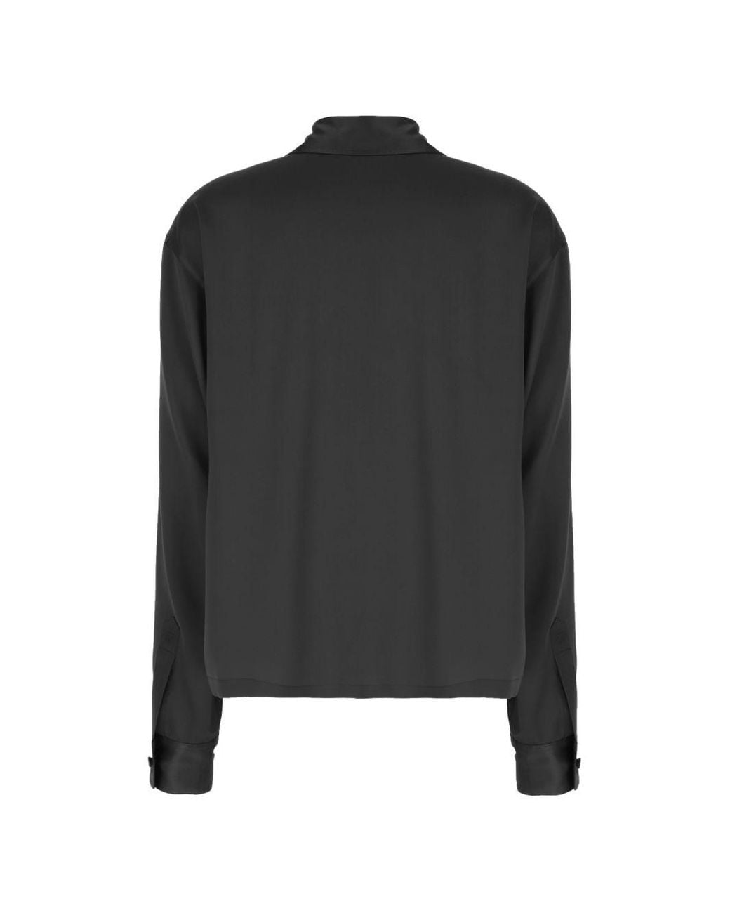 Tom Ford Black Silk Satin Polo Shirt