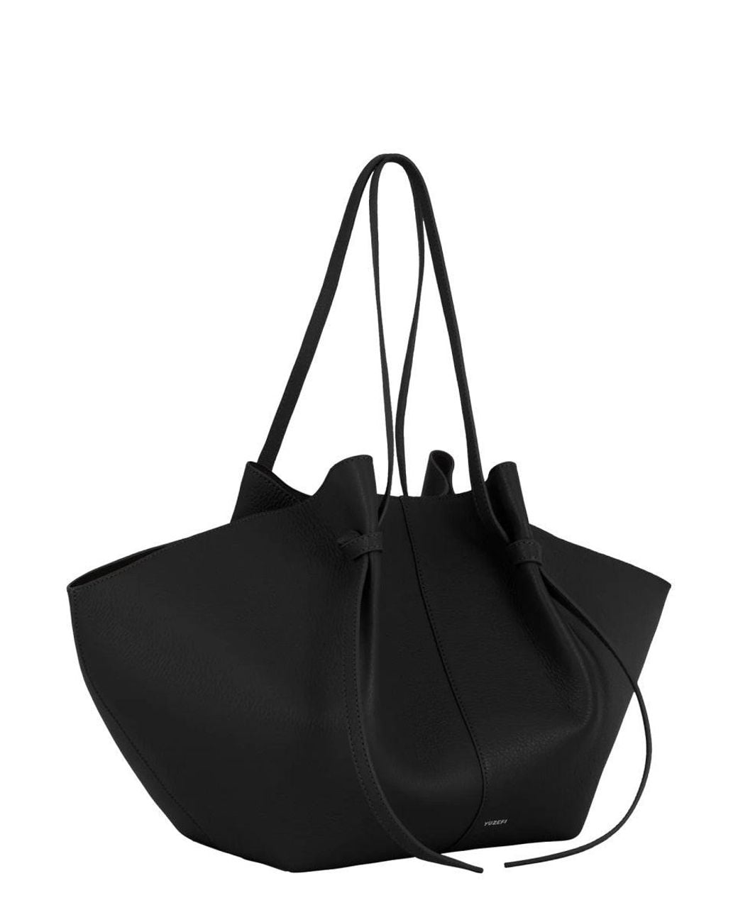 Yuzefi Black Pebble-Grain Leather Shoulder Bag