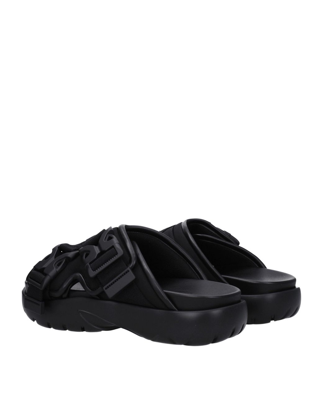 Bottega Veneta Black Webbing-Trimmed Rubber Sandals for men