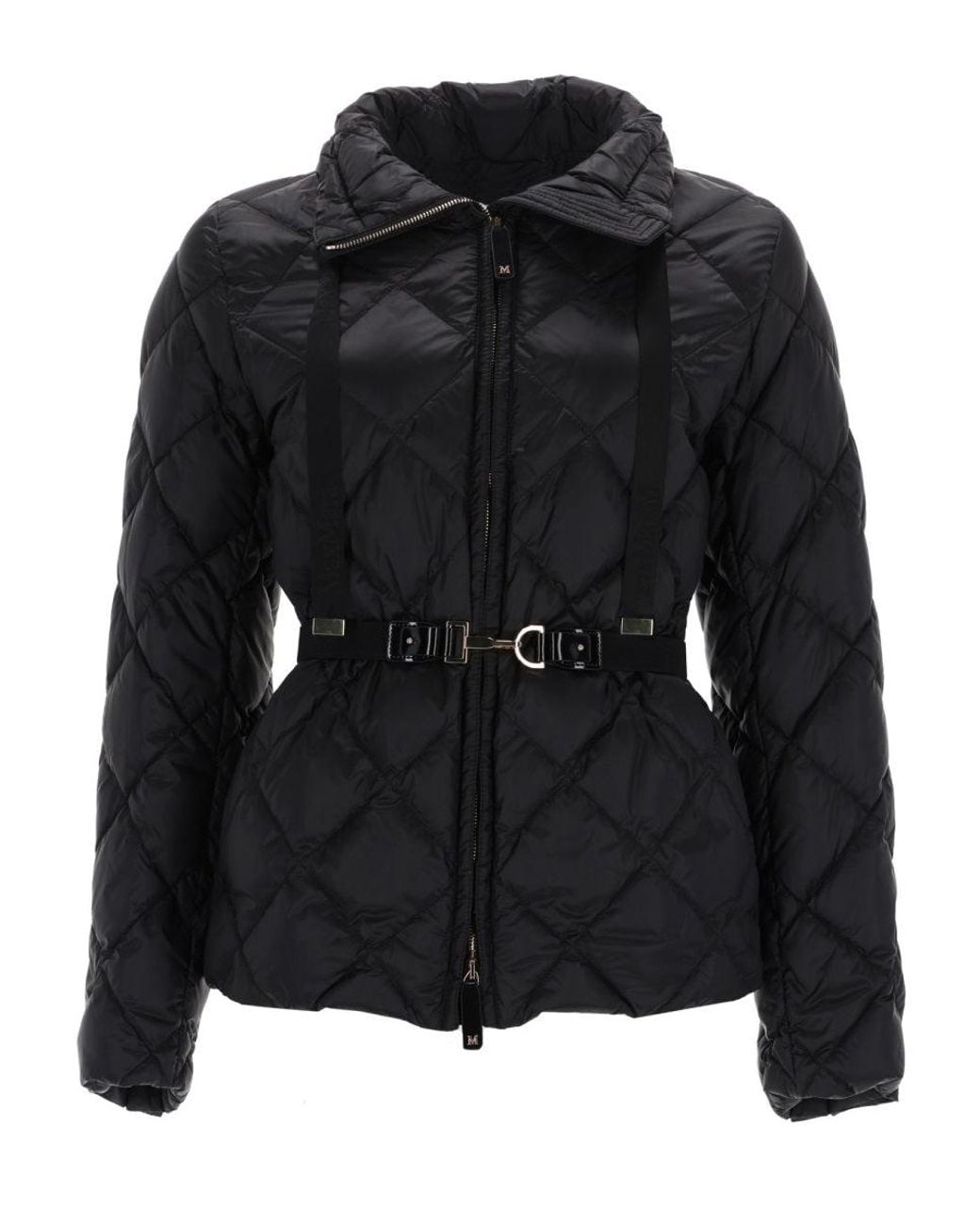 Max Mara Black S Max Mara Quilted Jacket With Belt