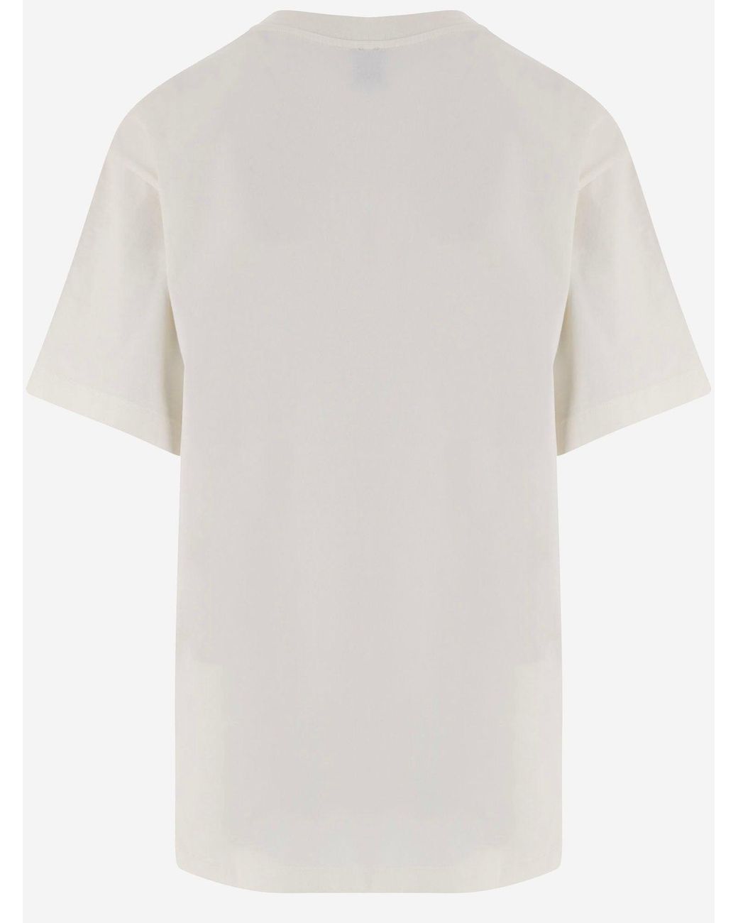 Pinko White Printed Cotton T Shirt