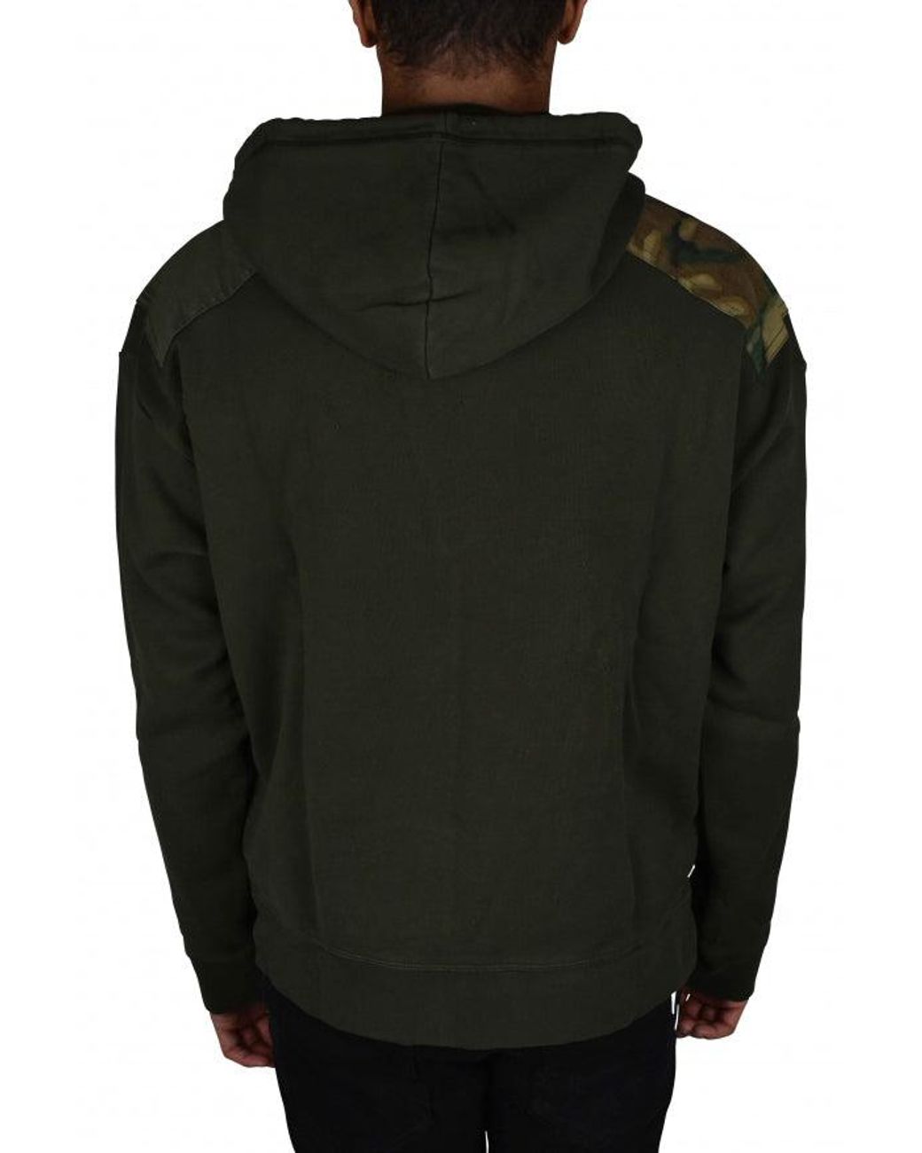 DSquared² Black Distressed Camouflage Patch Hoodie