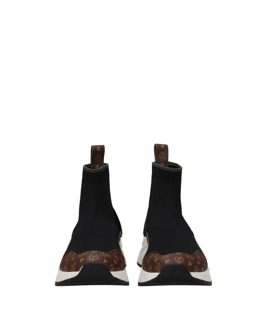 Pollini Black Sneakers Donna Tessuto Marrone/Nero
