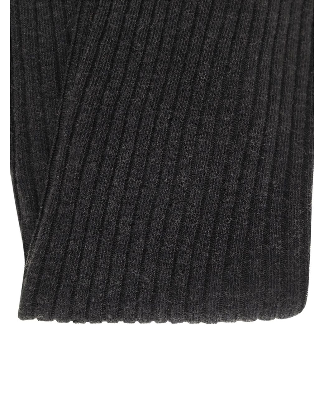Max Mara Black Zavorra Ribbed Cotton Tights