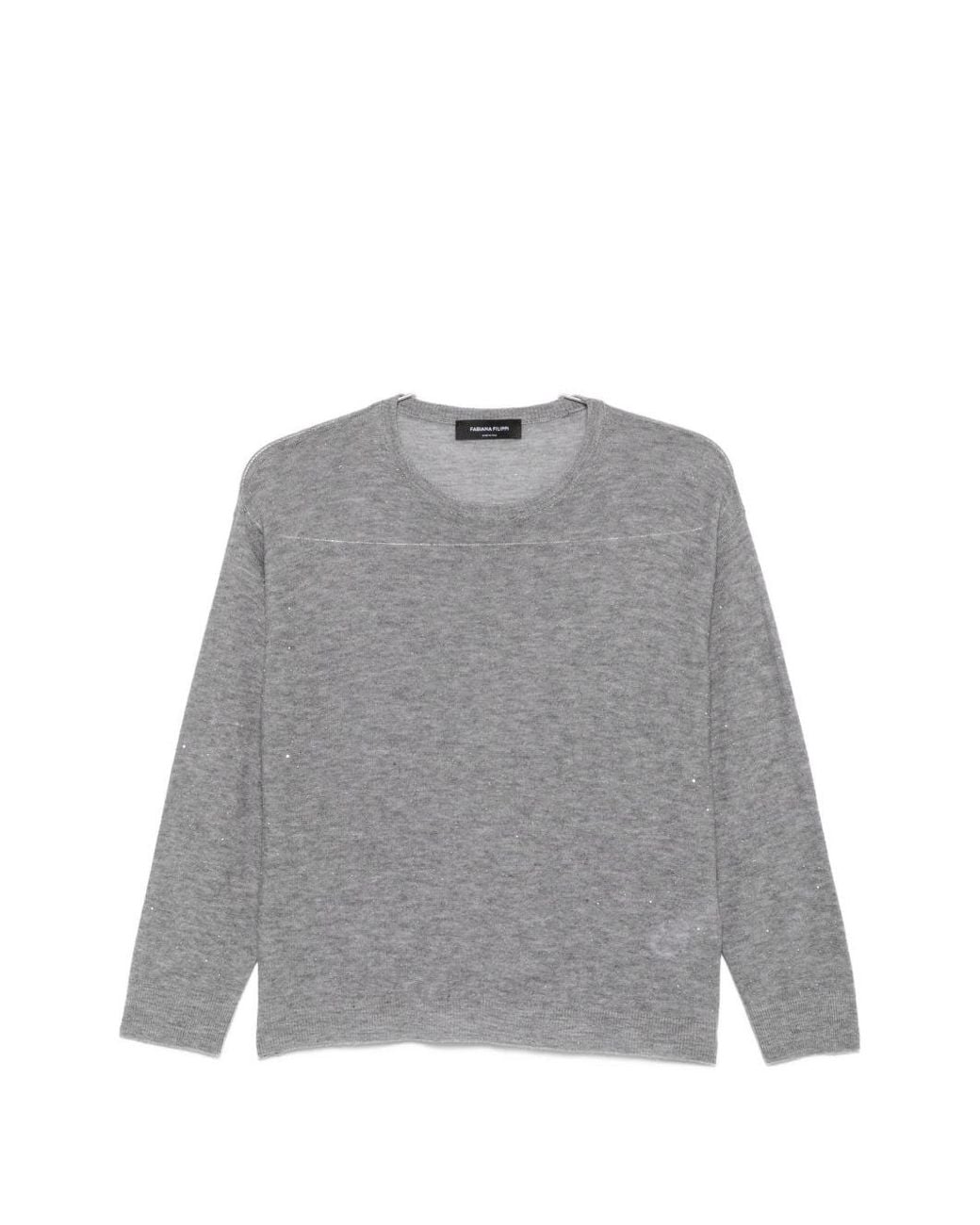 Fabiana Filippi Gray Wool Crewneck Sweater