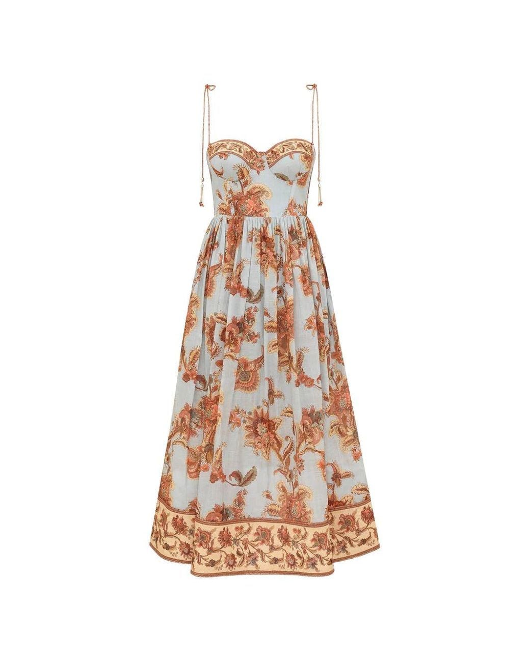 Zimmermann White Aster Cotton Midi Dress
